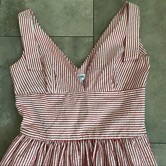 Moschino Jeans Donna red striped dress 6 - Picture 7 of 9